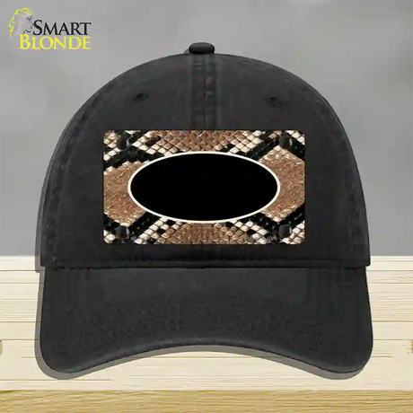 Snake With Black Center Oval Novelty License Plate Hat Unconstructed Cotton / Black