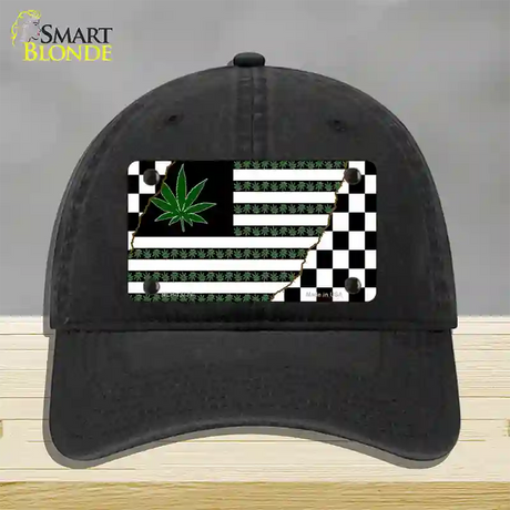 Weed American Racing Flag Novelty License Plate Hat Tag Unconstructed Cotton / Black