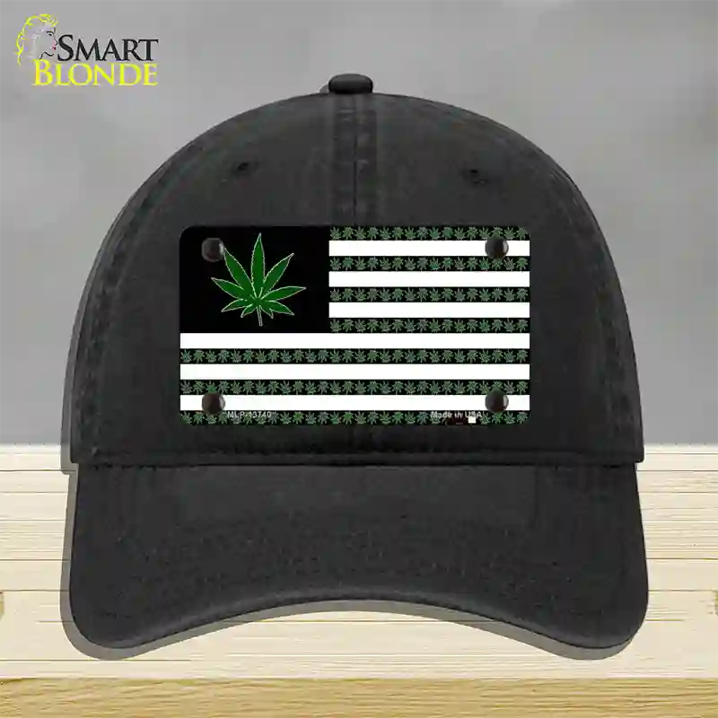 American Weed Novelty License Plate Hat Tag Unconstructed Cotton / Black