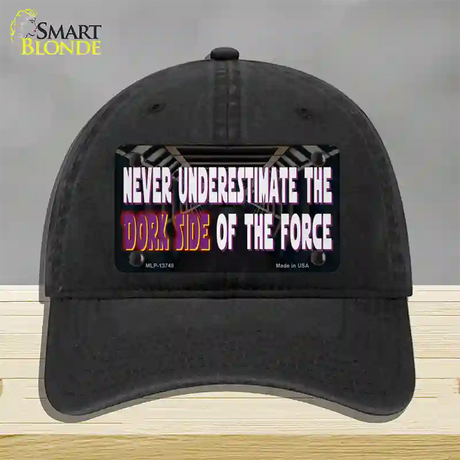 The Dork Side Novelty License Plate Hat Tag Unconstructed Cotton / Black