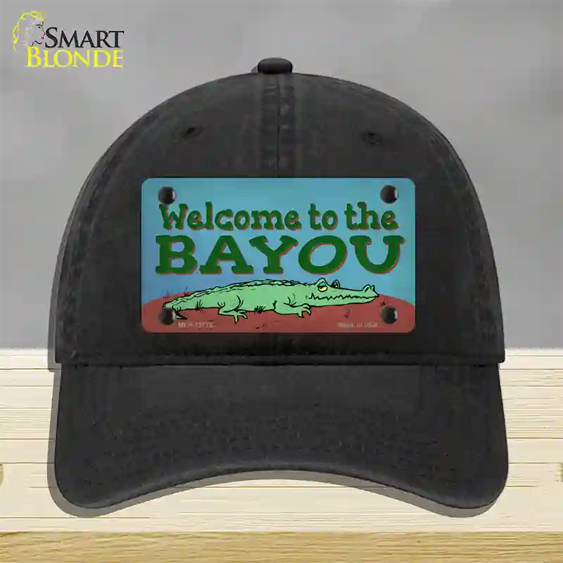 Welcome To The Bayou Novelty License Plate Hat Tag Unconstructed Cotton / Black