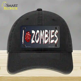 I Love Zombies Novelty License Plate Hat Tag Unconstructed Cotton / Black