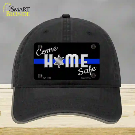 Come Home Safe Novelty License Plate Hat Tag Unconstructed Cotton / Black