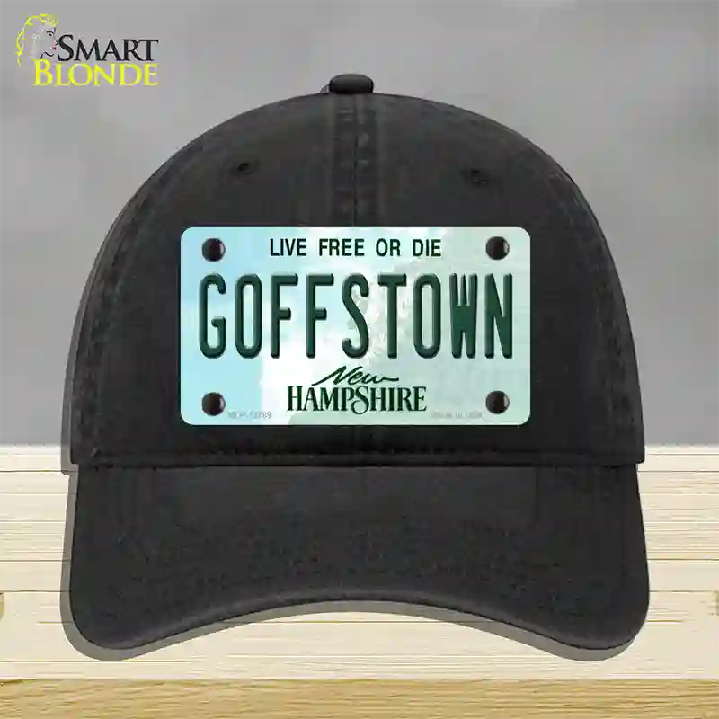 Goffstown New Hampshire Novelty License Plate Hat Tag Unconstructed Cotton / Black