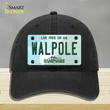 Walpole New Hampshire Novelty License Plate Hat Tag Unconstructed Cotton / Black