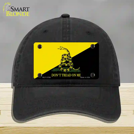 Dont Tread On Me Yellow|Black Novelty License Plate Hat Unconstructed Cotton / Black