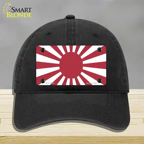 Rising Sun Japan Novelty License Plate Hat Tag Unconstructed Cotton / Black