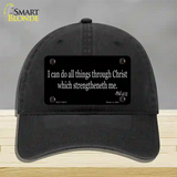 Phil 4 13 Bible Verse Novelty License Plate Hat Tag Unconstructed Cotton / Black