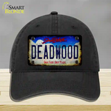 Deadwood South Dakota Rusty Novelty License Plate Hat Tag Unconstructed Cotton / Black