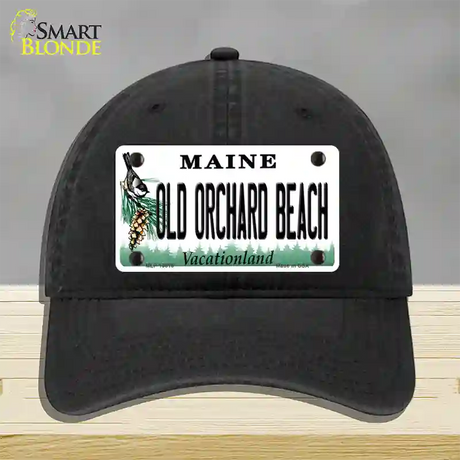 Old Orchard Beach Maine Novelty License Plate Hat Tag Unconstructed Cotton / Black