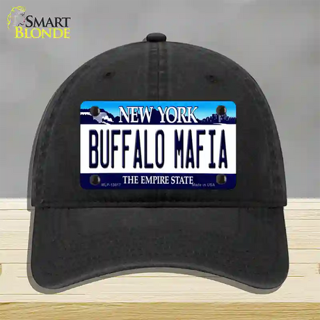 Buffalo Mafia New York Novelty License Plate Hat Tag Unconstructed Cotton / Black