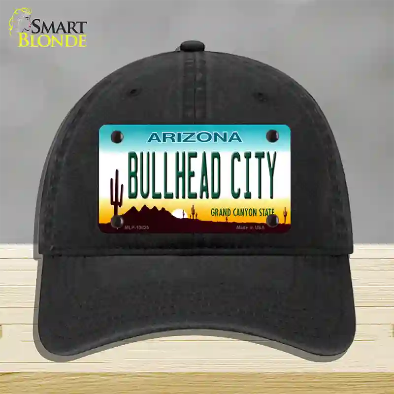 Bullhead City Arizona Novelty License Plate Hat Tag Unconstructed Cotton / Black