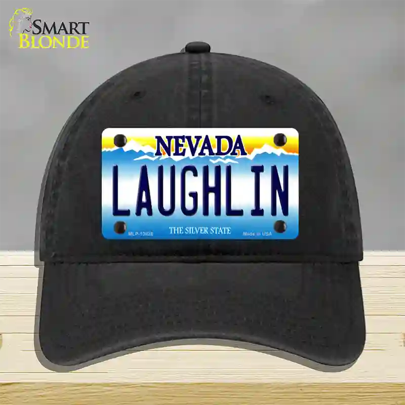 Laughlin Nevada Novelty License Plate Hat Tag Unconstructed Cotton / Black