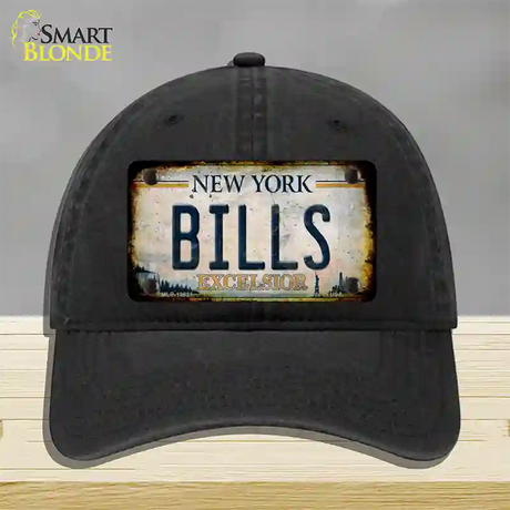 Bills Excelsior New York Rusty Novelty License Plate Hat Tag Unconstructed Cotton / Black