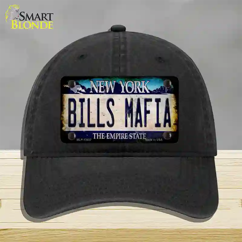 Bills Mafia Novelty License Plate Hat Tag Unconstructed Cotton / Black