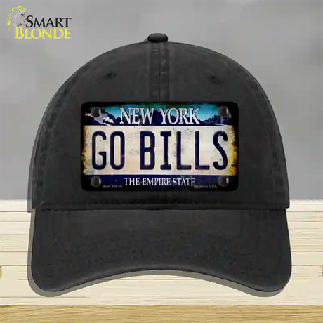 Go Bills New York Rusty Novelty License Plate Hat Tag Unconstructed Cotton / Black