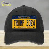 Trump 2024 New York Novelty License Plate Hat Unconstructed Cotton / Black