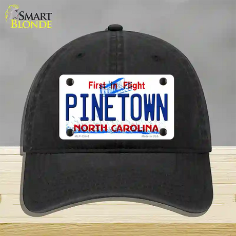 Pinetown North Carolina Novelty License Plate Hat Tag Unconstructed Cotton / Black