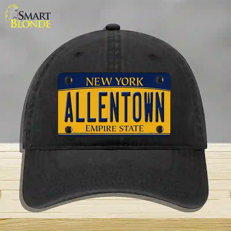 Allentown NY Yellow Novelty License Plate Hat Tag Unconstructed Cotton / Black