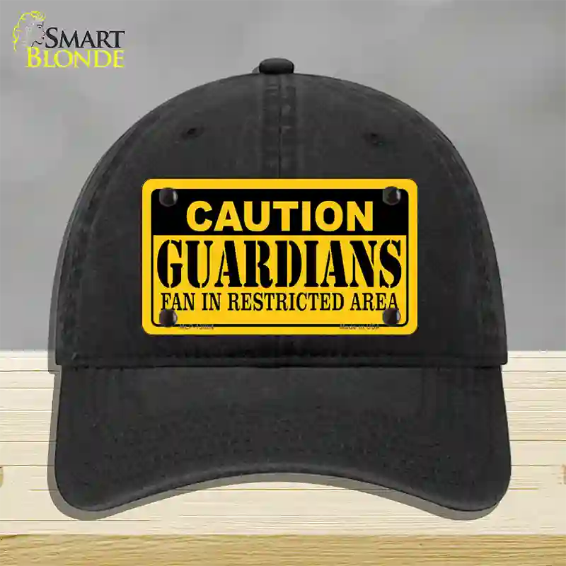 Caution Guardians Novelty License Plate Hat Tag Unconstructed Cotton / Black