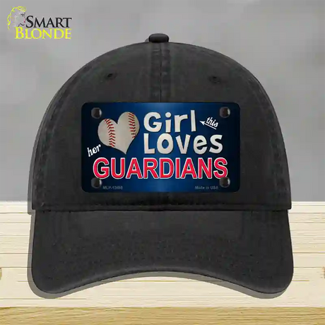 This Girl Loves Guardians Novelty License Plate Hat Tag Unconstructed Cotton / Black