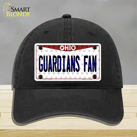 Guardians Fan Ohio Overlay Novelty License Plate Hat Tag Unconstructed Cotton / Black