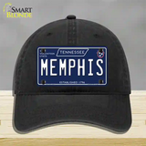 Memphis Tennessee Blue Novelty License Plate Hat Tag Unconstructed Cotton / Black