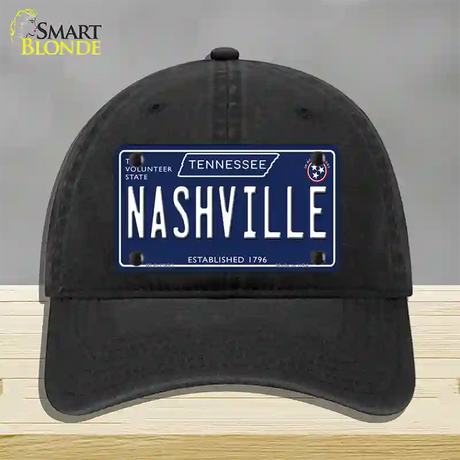 Nashville Tennessee Blue Novelty License Plate Hat Tag Unconstructed Cotton / Black