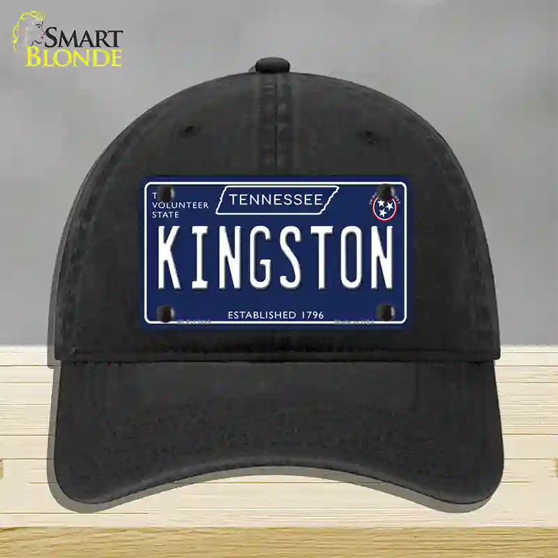 Kingston Tennessee Blue Novelty License Plate Hat Tag Unconstructed Cotton / Black