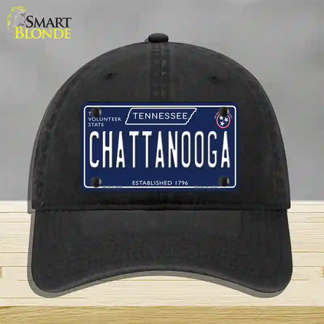 Chattanooga Tennessee Blue Novelty License Plate Hat Tag Unconstructed Cotton / Black