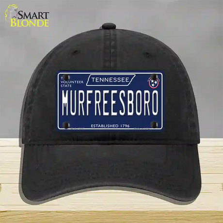 Murfreesboro Tennessee Blue Novelty License Plate Hat Tag Unconstructed Cotton / Black