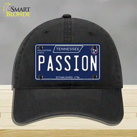 Passion Tennessee Blue Novelty License Plate Hat Tag Unconstructed Cotton / Black