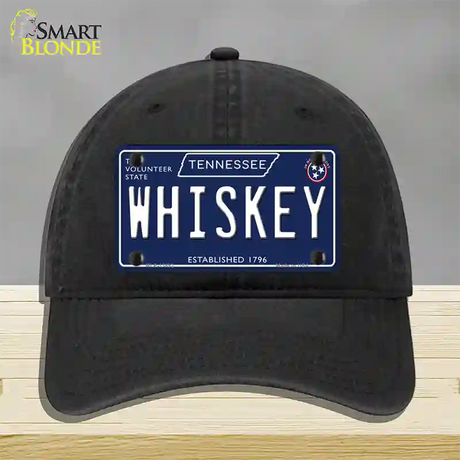 Whiskey Tennessee Blue Novelty License Plate Hat Tag Unconstructed Cotton / Black