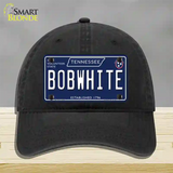 Bob White Tennessee Blue Novelty License Plate Hat Tag Unconstructed Cotton / Black