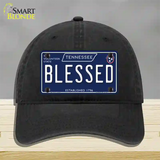 Blessed Tennessee Blue Novelty License Plate Hat Tag Unconstructed Cotton / Black