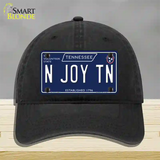 N Joy TN Tennessee Blue Novelty License Plate Hat Tag Unconstructed Cotton / Black