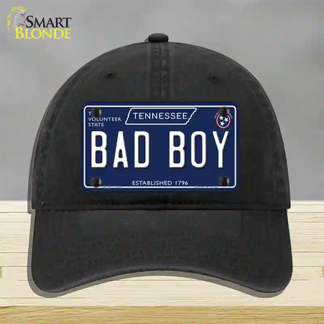 Bad Boy Tennessee Blue Novelty License Plate Hat Tag Unconstructed Cotton / Black