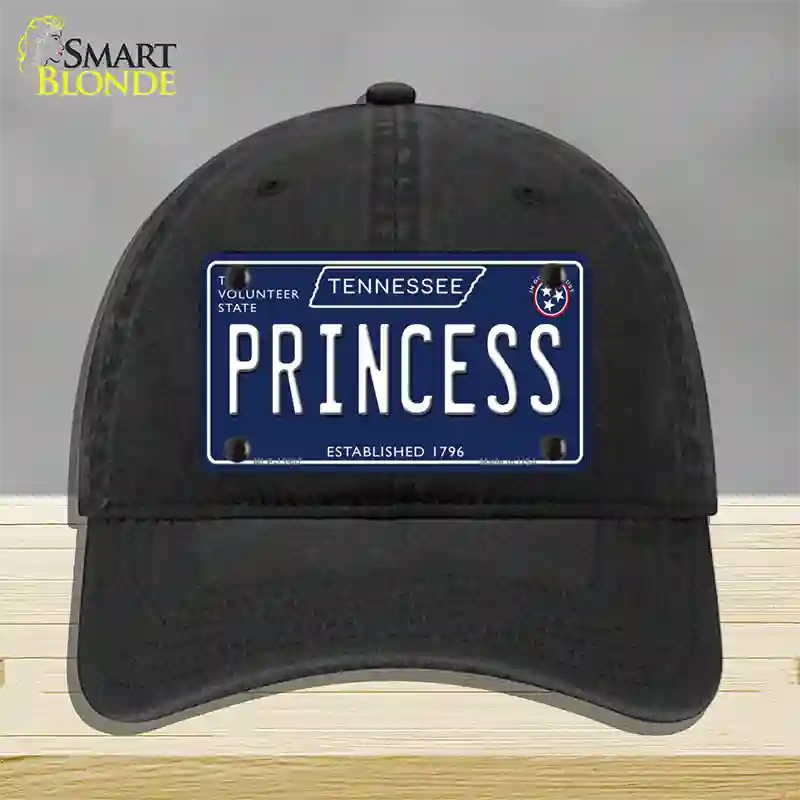 Princess Tennessee Blue Novelty License Plate Hat Tag Unconstructed Cotton / Black