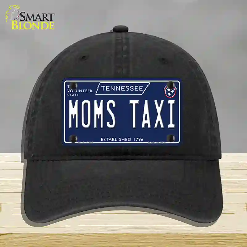 Moms Taxi Tennessee Blue Novelty License Plate Hat Tag Unconstructed Cotton / Black