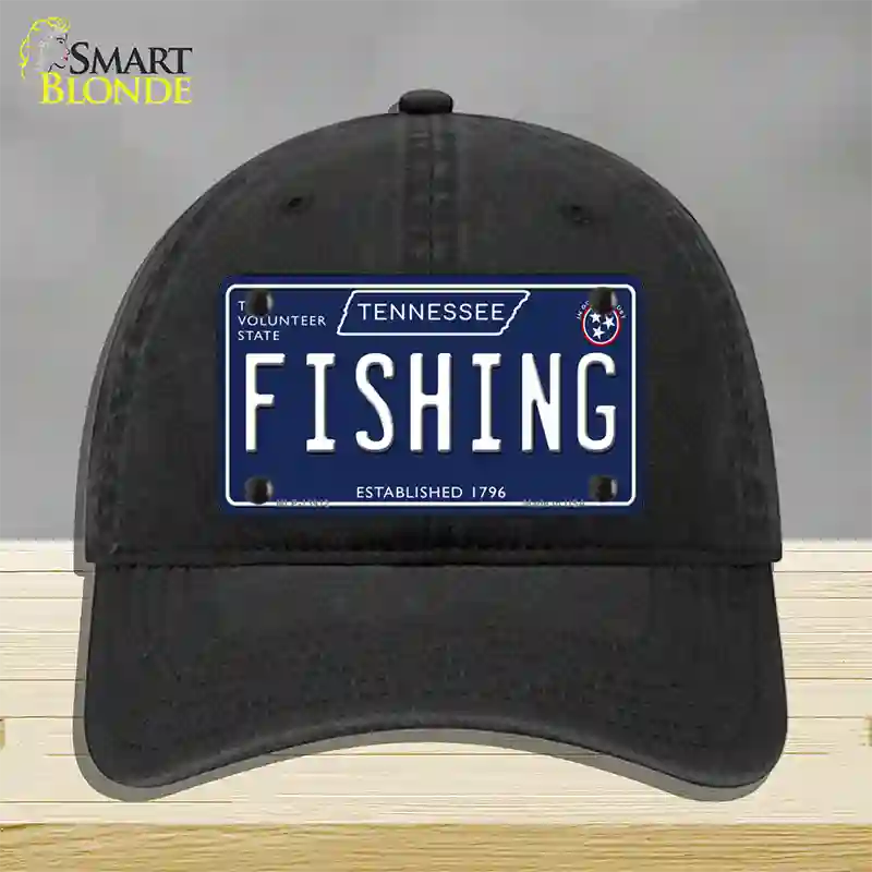 Fishing Tennessee Blue Novelty License Plate Hat Tag Unconstructed Cotton / Black