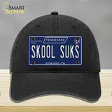 Skool Suks Tennessee Blue Novelty License Plate Hat Tag Unconstructed Cotton / Black