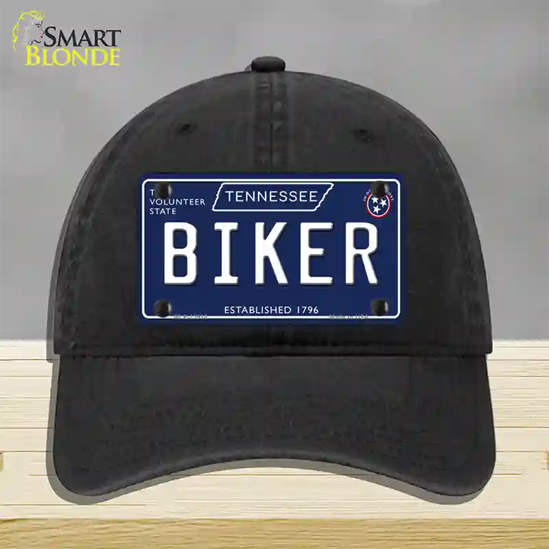 Biker Tennessee Blue Novelty License Plate Hat Tag Unconstructed Cotton / Black