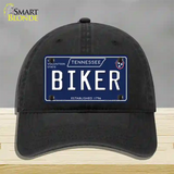 Biker Tennessee Blue Novelty License Plate Hat Tag Unconstructed Cotton / Black