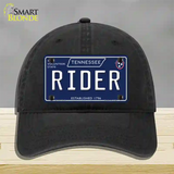 Rider Tennessee Blue Novelty License Plate Hat Tag Unconstructed Cotton / Black