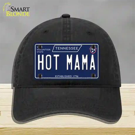 Hot Mama Tennessee Blue Novelty License Plate Hat Tag Unconstructed Cotton / Black