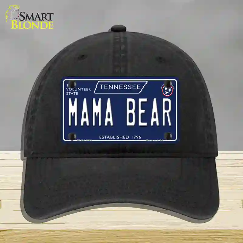 Mama Bear Tennessee Blue Novelty License Plate Hat Tag Unconstructed Cotton / Black