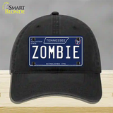 Zombie Tennessee Blue Novelty License Plate Hat Tag Unconstructed Cotton / Black