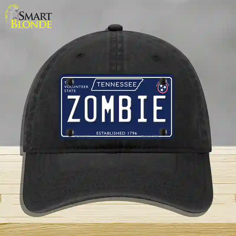 Zombie Tennessee Blue Novelty License Plate Hat Tag Unconstructed Cotton / Black