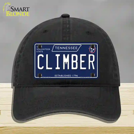 Climber Tennessee Blue Novelty License Plate Hat Tag Unconstructed Cotton / Black