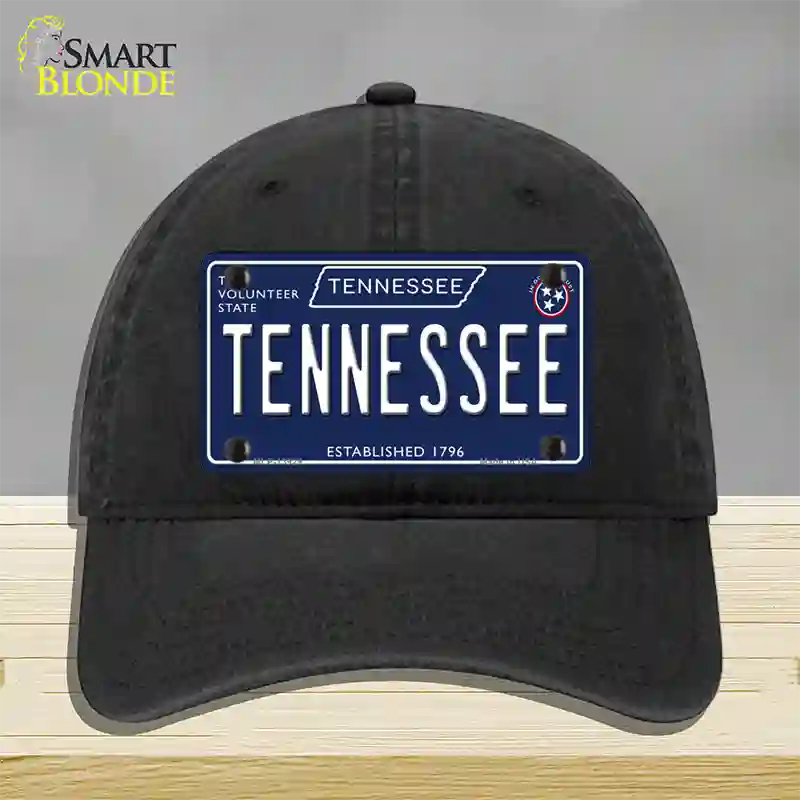 TN Tennessee Blue Novelty License Plate Hat Tag Unconstructed Cotton / Black